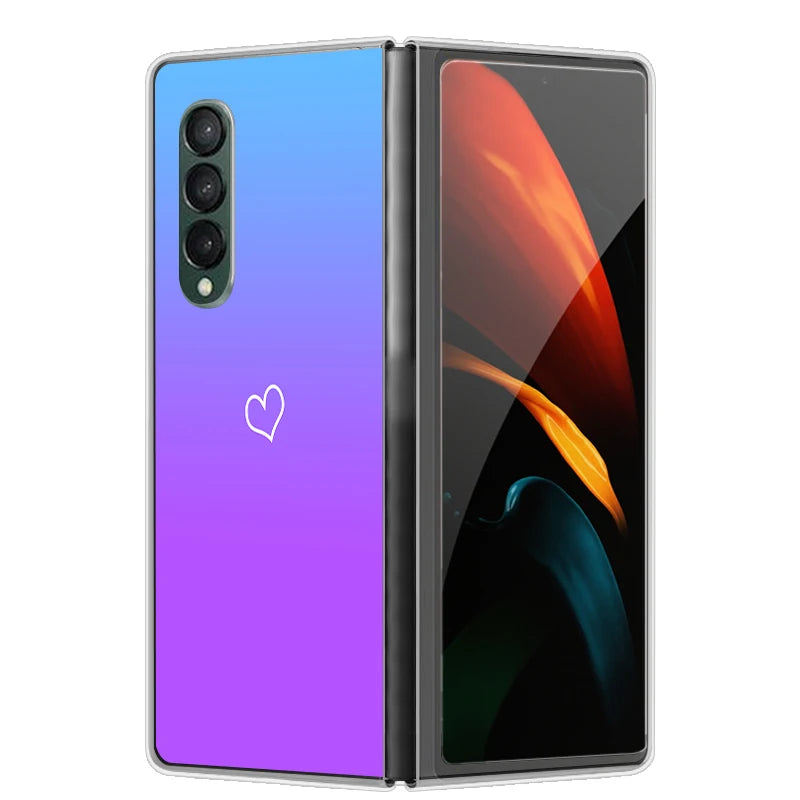 Case For Galaxy Z Fold 7 6 5 3 4 2 Transparent Hard Folding Luxury Painted For Samsung Z Fold 7 Fold Special Fold2 Clear Cover