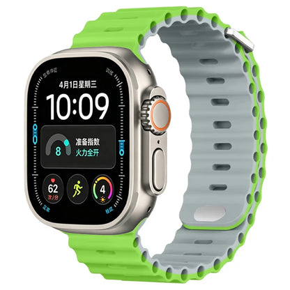 Ocean Silicone strap For Apple Watch Ultra 4 3 2 1 Band 49mm 12 11 10 9 8 7 46mm 45mm 41mm band iWatch 6 5 4 SE3 44mm 40mm 42mm