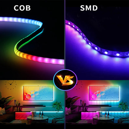 WS2812B COB LED Strip Lights DC5V 5mm Full Color SPI RGB-IC 100/160LEDs Individually Addressable Smart Pixels Tape Light