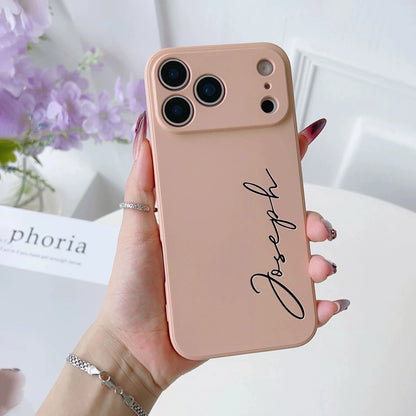 Personalized Custom Letters Name Colorful Soft Liquid Silica Gel Phone Case For iPhone 11 12 13 14 15 16 17 18 Pro Max 17Air