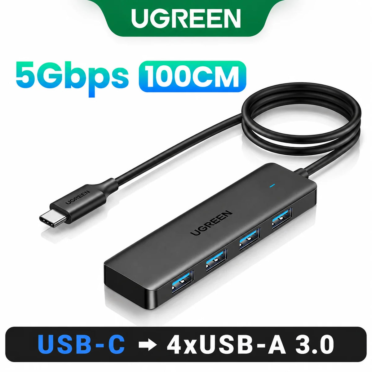 UGREEN USB 3.0 HUB 4 Ports USB-C HUB Slim for Mouse Keyboard Compatible with MacBook Pro Air Laptop Desktop PC Xbox PS5 Splitter