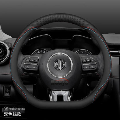 Leather Car Steering Wheel Cover for MG 3 5 One ZX RX5 ZS EHS HS PHEV Luxury Hybrid 2025 2026 Accessories
