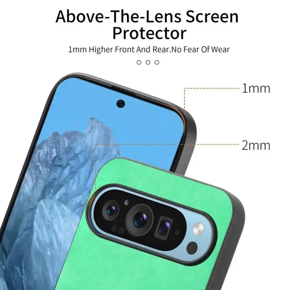 Fashion Skin-friendly PU Leather Slim Case For Google Pixel 11 10 9 Pro XL 8 7 9A 8A Magnetic Charge Full-Pack Shockproof Cover
