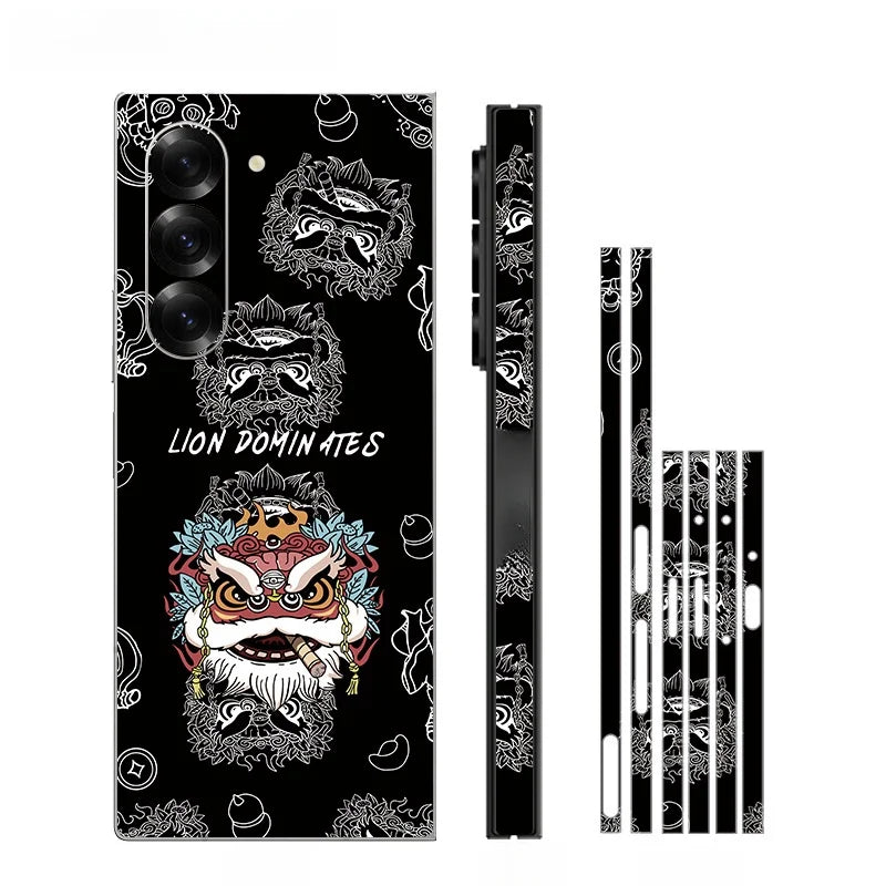 Creative Decal Skin for Samsung Galaxy Z Fold6 5 4 3 7Back Screen Protector Hinge Film Cover Fold5 3M Wrap Matte Sticker