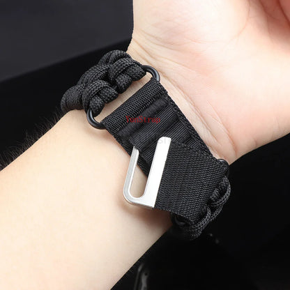 Outdoor Woven Nylon Band for Apple Watch 49mm 46mm 45mm 44mm 42mm 41mm 40mm Strap iWatch Ultra 2 SE 10 9 8 7 6 5 4 3 Bracelet