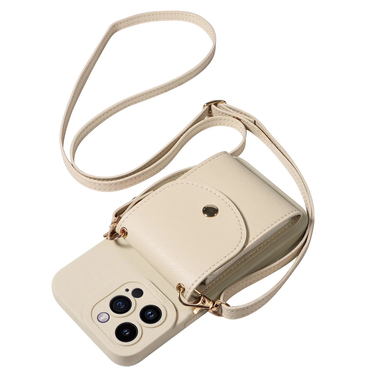 faux Leather Phone Case for IPhone17 16 15 14 13 12 11Pro Max PlusMini E Air All inclusive Lens Protection with Lanyard Card Bag