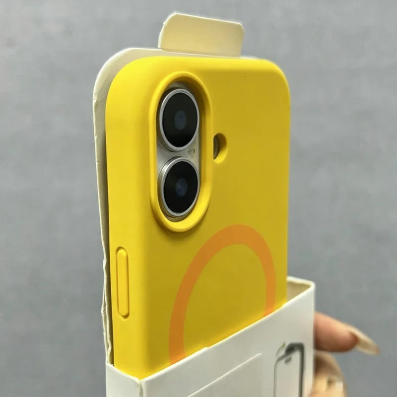 Original Liquid Silicone Magnetic Fluorescent Case For iPhone 17 16 Pro Max Candy Smooth Soft Armor Wireless Charge 17PM Cover