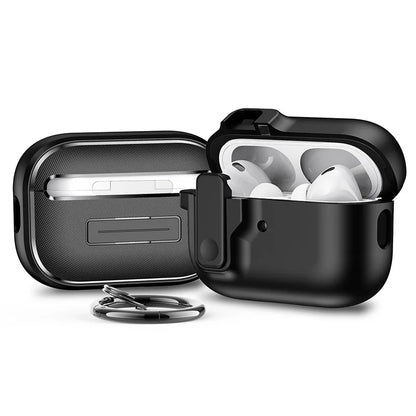 Wireless Earphones Protection Case For Apple AirPods 4 3 Pro 2 1 With Safety Lock Buckle Shockproof Shell Headphone Accessories