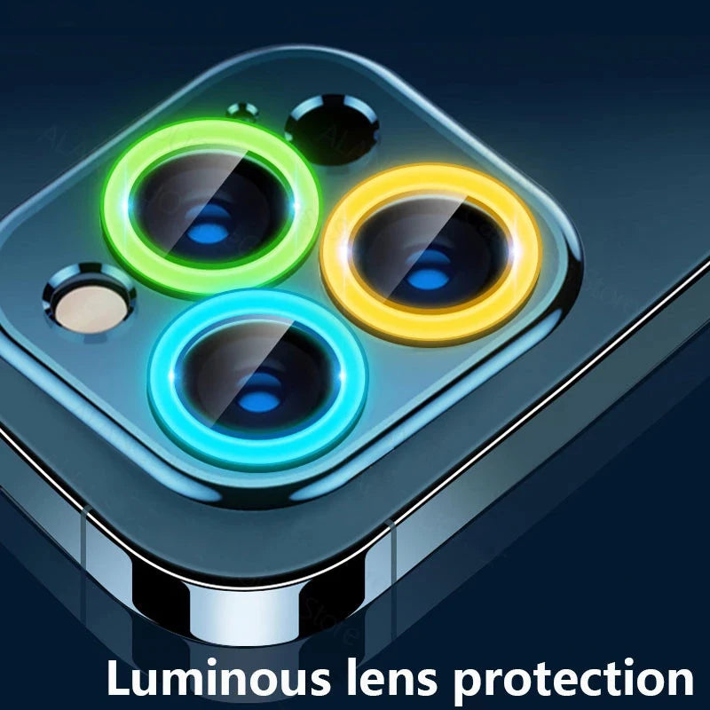 Luminous Ceramic Camera Protector Film For iPhone 18 17 16 13 12 11 14 15 Pro Max Plus Mini Lens Ring Tempered Glass Glowing Cap