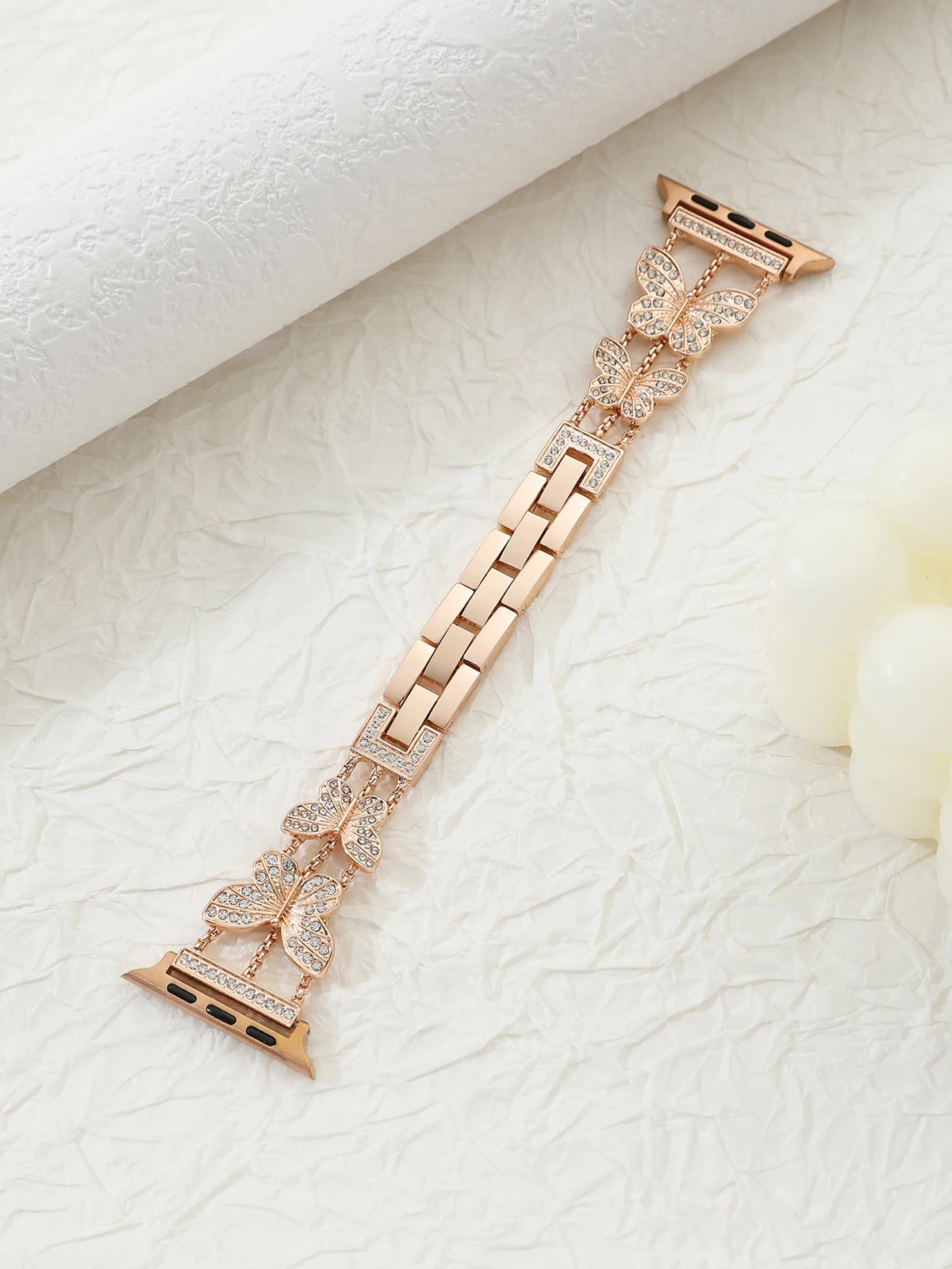 Metal Strap For Apple Watch Band Ultra 4mm 45mm 40mm 41mm 49mm Bling Butterfly Bracelet Chain for iWatch Series 9 8 7 6 5 SE 4 3