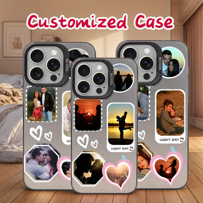 For iPhone 16 16e 15 14 13 12 11 Pro Max Mini SE 2020 2022 XS XR 7 8 Plus DIY Couple Photo Customized Design IMD Shockproof Case
