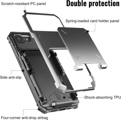 Case For iPhone 17e 16e 17 Pro Max 16 Pro Max 14 13 12 Card Holder Heavy Duty Wallet Hidden Flip Slot Protective Hard Back Cover