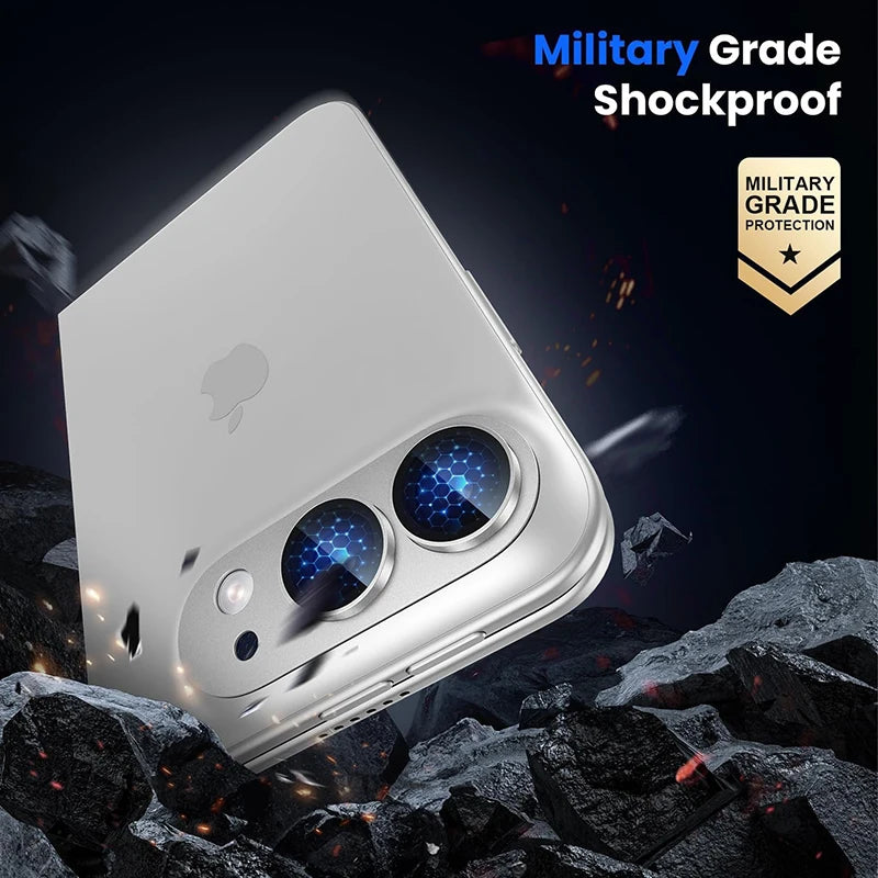 Metal Tempered Glass Camera Screen Full Protective Cover for Apple iPhone Duo Strong Adsorption Camera Lens Protector