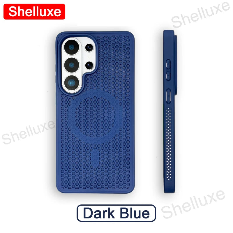 S26 Ultra Cooling Magnetic Case Shelluxe Breathable Mesh PC Hard Cases For Samsung Galaxy S26 S25 S24 S23 S22 Plus Ultra Cover