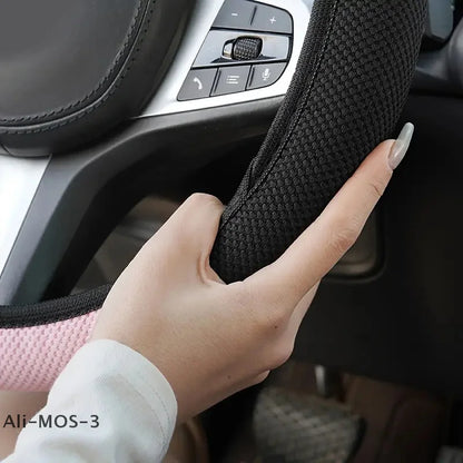 Cartoon Cat Ears Car Steering Wheel Cover Anti-slip Suitable For A Variety Of Models Sweat-absorbent Breathable Wear-resistant