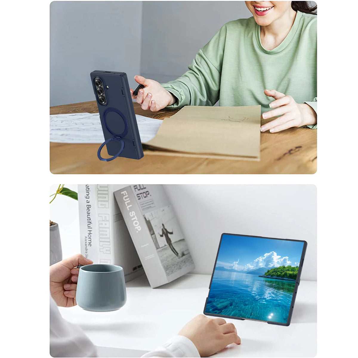 Fall Protective Case for Samsung Galaxy Z Fold 8 Ultra Fold8 Fold7 Fold 7 6 5 4 3 Fold6 Fold4 Tempered Glass Film Magnetic Ring