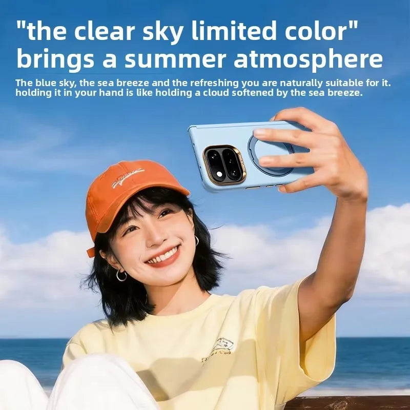 Magnetic Shockproof Skin-Feel Cute Phone Case For Google Pixel 11 Pro Fold With 360 Rotating Bracket Metal Lens protect Cover