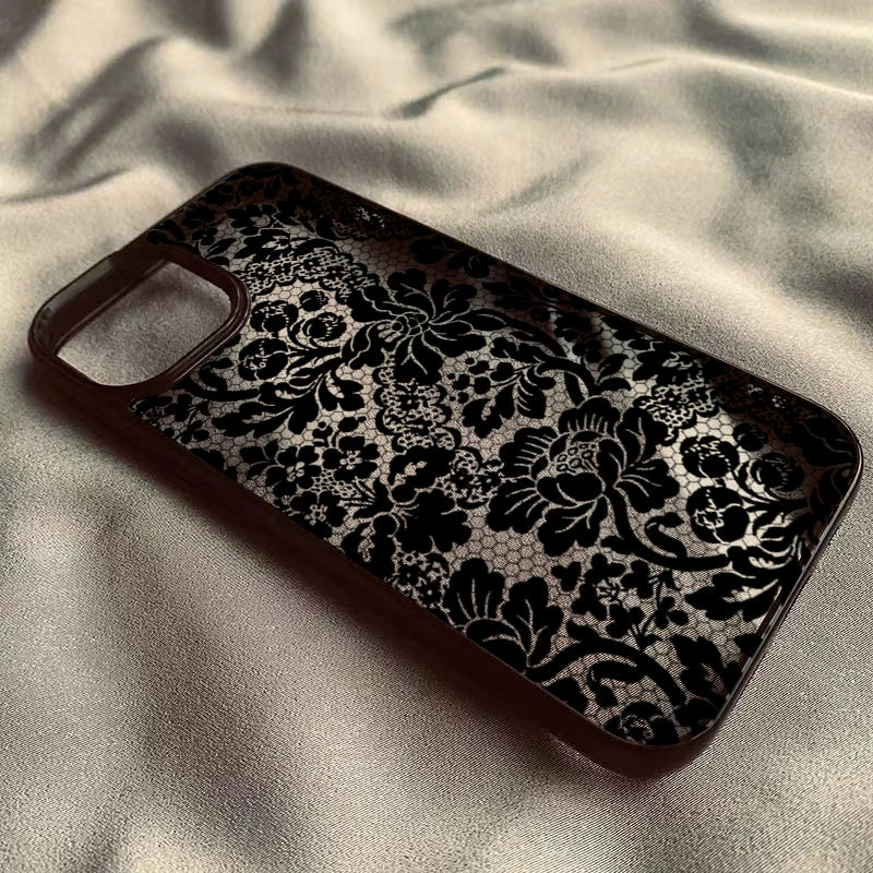Vintage Floral Lace Clear Phone Case for iPhone 18 Pro Max 17 16 15 14 13 11 12 16E Air X XR XS 7 8 Plus SE2022 Shockproof Cover