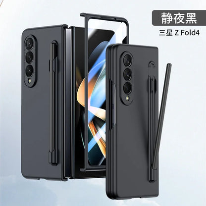 With Pen Slot Skin Feel Phone Case for Samsung Z Fold 8 Ultra 7 6 5 4 3 Hard PC Shockproof Protection Cover for Galaxy Fold8Wide