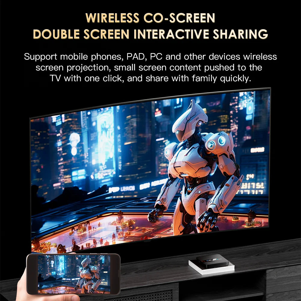 TOPSION H20PRO Smart TV Box Android 14.0 With Voice Assistant 2.4&5G Wifi 4K 6K HD Video 1080P Media Player Set Top Box