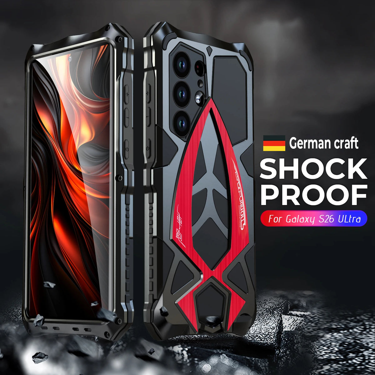 Military Grade Heavy Armor Metal Phone Case for Samsung Galaxy S26 S25 S24 S23 S22 Ultra Luxury Shockproof Back Cover Bumper