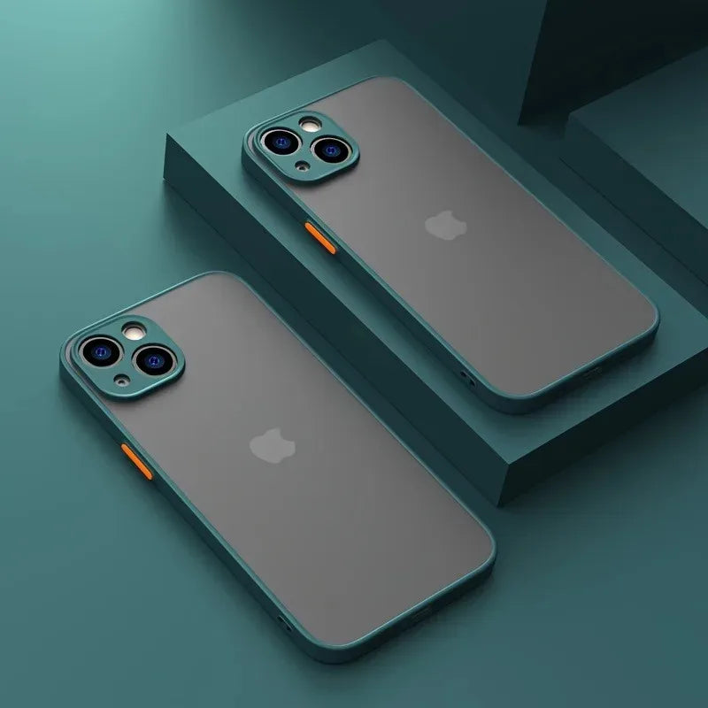 Luxury Translucent Armor Phone Case For iPhone 17 16 15 14 13 Pro Max Shockproof Bumper Cases For iPhone17 Pro Max Matte Cover