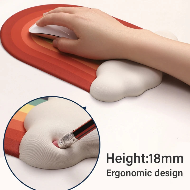 Rainbow Mouse Pad Wrist Rest for Computer Laptop Keyboard Desktop Pad Ergonomically Designed to Reduce Wrist Fatigue Mouse Pad