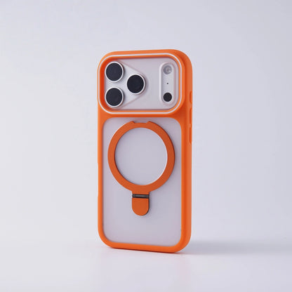 Matte Translucent Magnetic Ring Bracket Bumper Case For iPhone 17 Pro Max 16 15 14 13 12 Shockproof Stand Cover For Magsafe