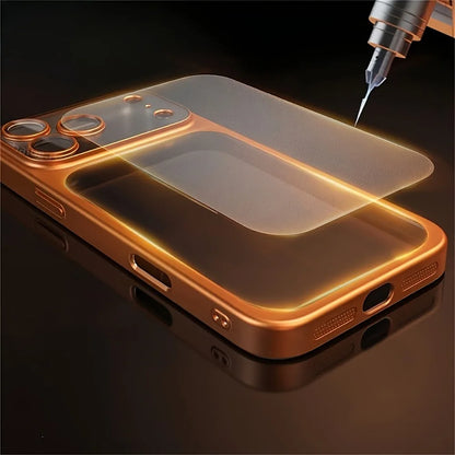 Luxury Plating Matte Hard PC Phone Case for iPhone 17 Air 16 15 14 13 ProMax Camera Lens Film Protector Frosted Shockproof Cover