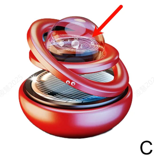 Solar Powered Rotation Solar Aromatherapy Car Air Freshener Suspended Planet Fragrance Auto Aroma Diffuser Car Ornaments