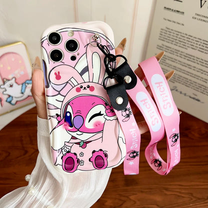 3D cartoon Stitch with lanyard protective cover For Samsung Galaxy S8 S9 S10 Lite S20 S21 S22 S23 S24 S25 FE S26 edge Plus Ultra
