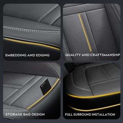 Car Seat Cover Punched NAPPA Leather Full Set Seat Protector Cover Universal Breathable Seat Cushion Auto Interior Universal Set
