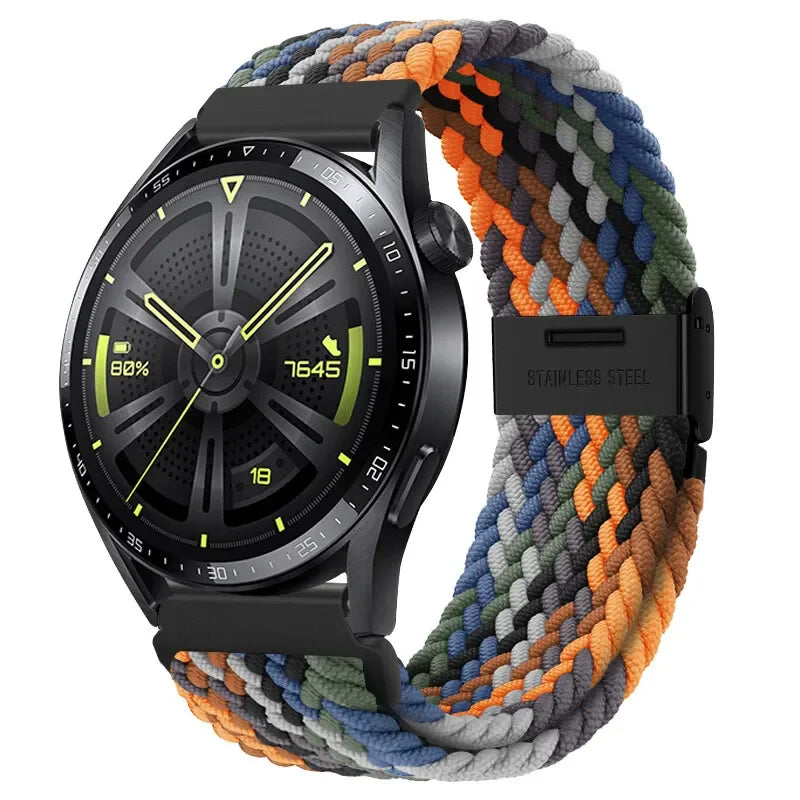 20 22mm Strap for Samsung Galaxy Watch 7 6 5 4 Band 40/44mm 5Pro Active 2 Gear S3 Braided Elastic Bracelet for Huawei GT2/3 4Pro