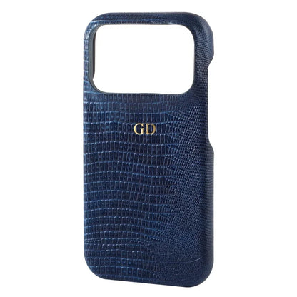 Personalise Gold Initials Letters Leather Cases For iPhone 17 Pro Max 16 Pro 15 14 13 Pro Max Luxury Lizard PU Hard Cover