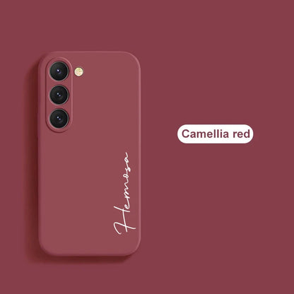 Customized Personalized Name Initials Soft Liquid Silicon DIY Case For Samsung S24 S23 S22 S21 S20FE Ultra Plus Cover For S23FE