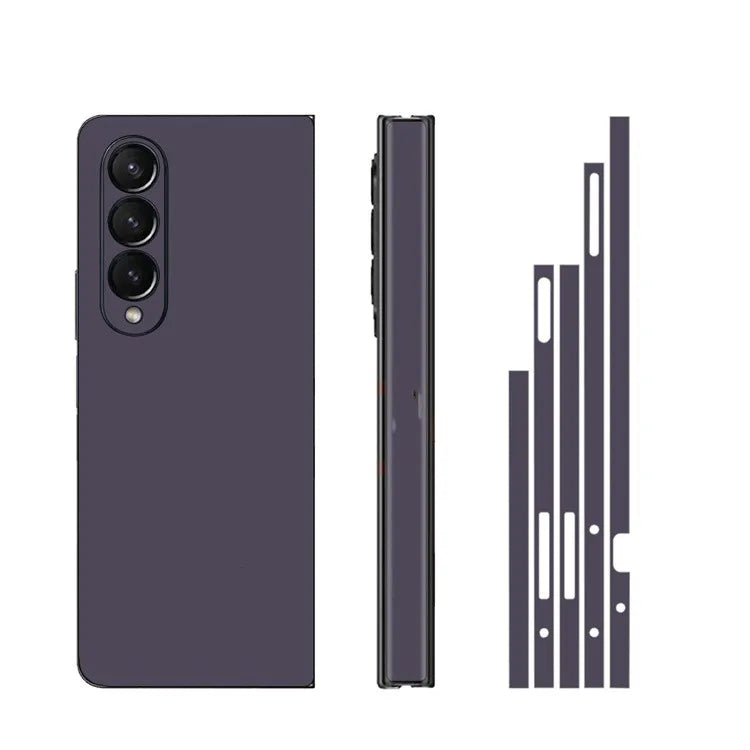 Plain Color Sticker for Samsung Galaxy Z Fold7 6 5 4 3 Back Screen Protector Hing Side Skin 3 in 1 Protective Film Fold4