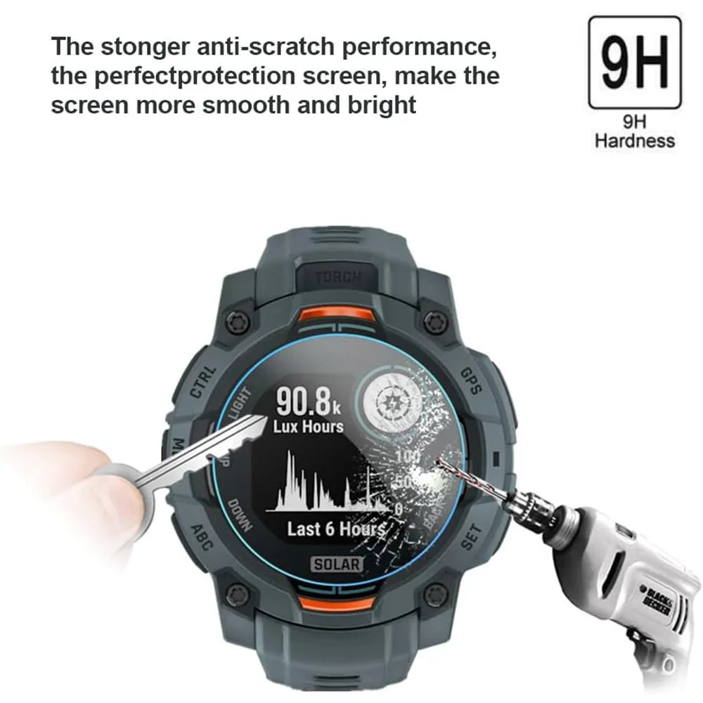 3pcs Tempered Glass For Garmin Instinct 3 AMOLED/Solar 45mm/50mm Screen HD/Scratch Resistant Protector Film Accessories