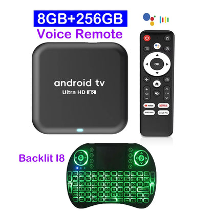 2026 Q18 Smart Home Theater Android 16 Smart TV Box 8GB 128GB 256GB Rockchip RK3518 Bluetooth 6.0 Google Assistant Voice Remote