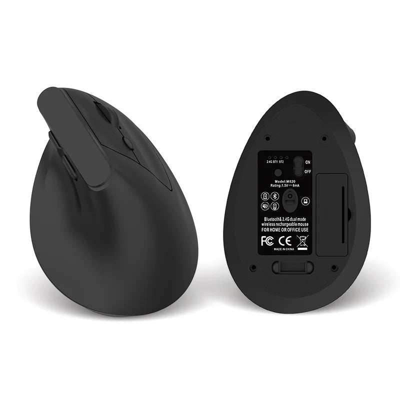 Portable Vertical Wireless Mouse Rechargeable 2.4G Bluetooth DPI Adjustable Low-noise Buttons Ergonomic Mouse for Desktop Laptop