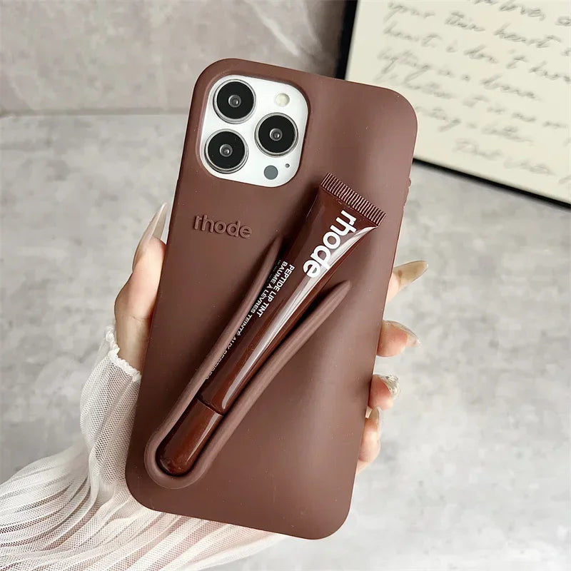 Hot Brand Lemontini Phone  Case for IPhone 11 12 13 14 15 16 Pro Max Plus 17 Air Makeup Lip Gloss Silicone Cover with Lip Glaze
