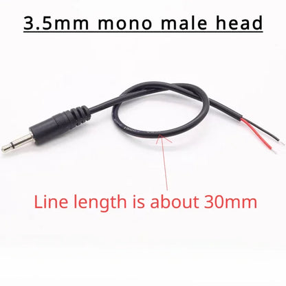 2.5mm 3.5mm 1/8'' Mono/Stereo Male Plug Female Jack Connector 2/3/4 Pole Pin AUX Extension Wire DIY Audio Headphone Repair Cable