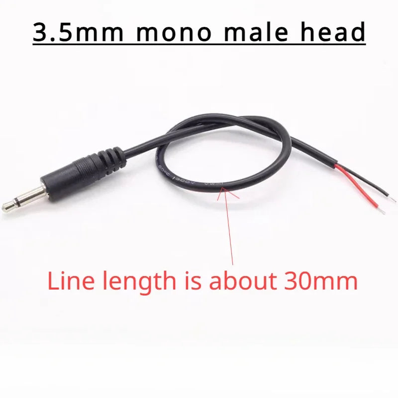 2.5mm 3.5mm 1/8'' Mono/Stereo Male Plug Female Jack Connector 2/3/4 Pole Pin AUX Extension Wire DIY Audio Headphone Repair Cable