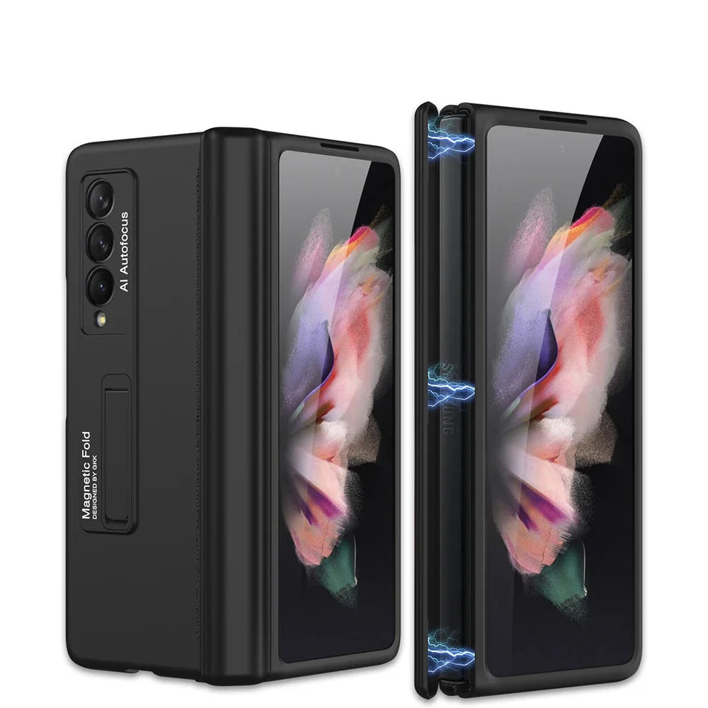 For Samsung Galaxy Z Fold 2 Magnetic Hinge All-included Case 5G Shockproof Protection Stand Matte Cover For Galaxy Z Fold2 Case