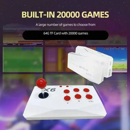 New X6 Video Game Console 4K HD 64GB 2.4G Wireless Double Rocker TV Game Stick 20000 Retro Games Consolas
