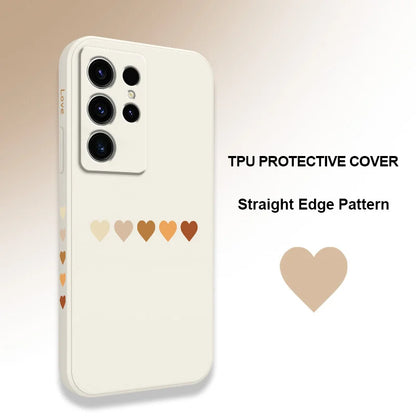 Gradient Heart Phone Case For Samsung Galaxy S25 S24 S23 S22 S21 S20 S10 S10E Ultra Plus FE Note 20 Ultra Plus Cover