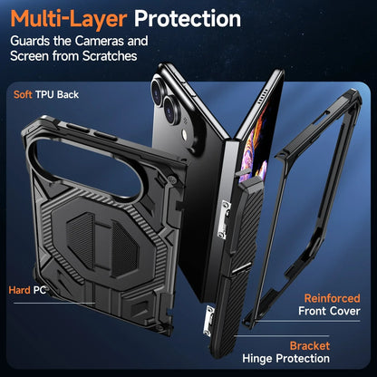 Case For iphone Duo，Magnetic Magsafe Anti Drop Kickstand Central Axis Slim Fit Protection Cover phone accessories