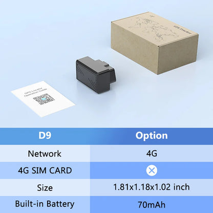 4G Mini OBD II GPS Car Tracker Builtin Battery 16PIN Interface Device for Car Vehicle with Online Tracking APP