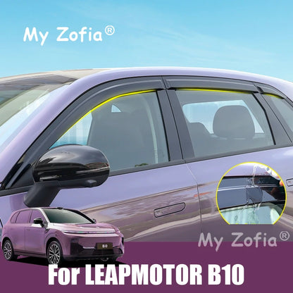 Window Visor For Leapmotor B10 2025 2026 Car Weathershield Sun Rain Deflector Guard Window Vent Awning Eyebrow Cover Accessories