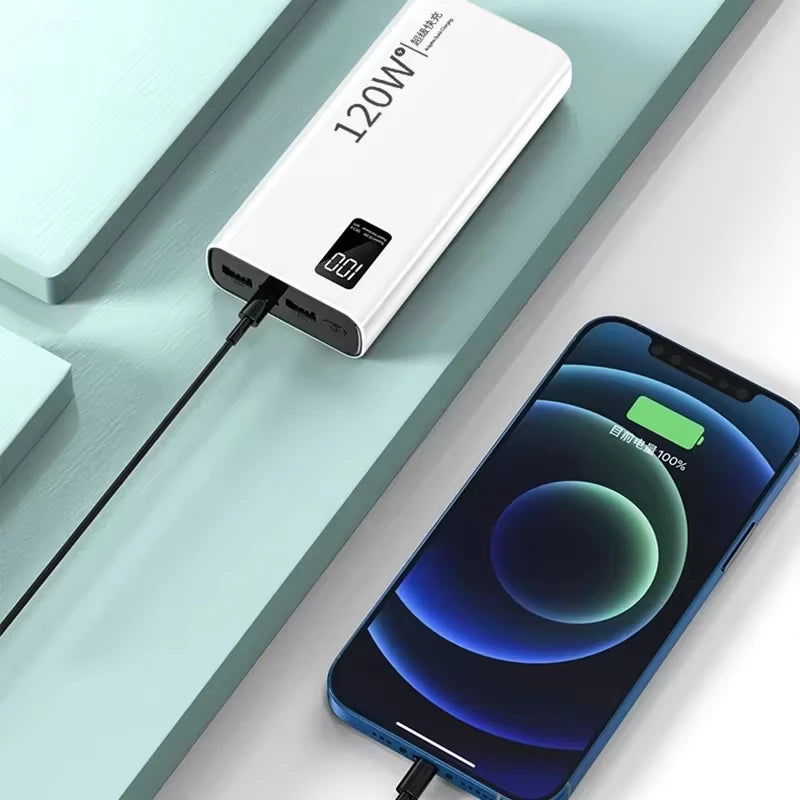 120W Power Bank 500000mAh Large Capacity Super Fast Charge Power Bank Portable Battery Charger For iPhone Samsung Huawei Xiaomi