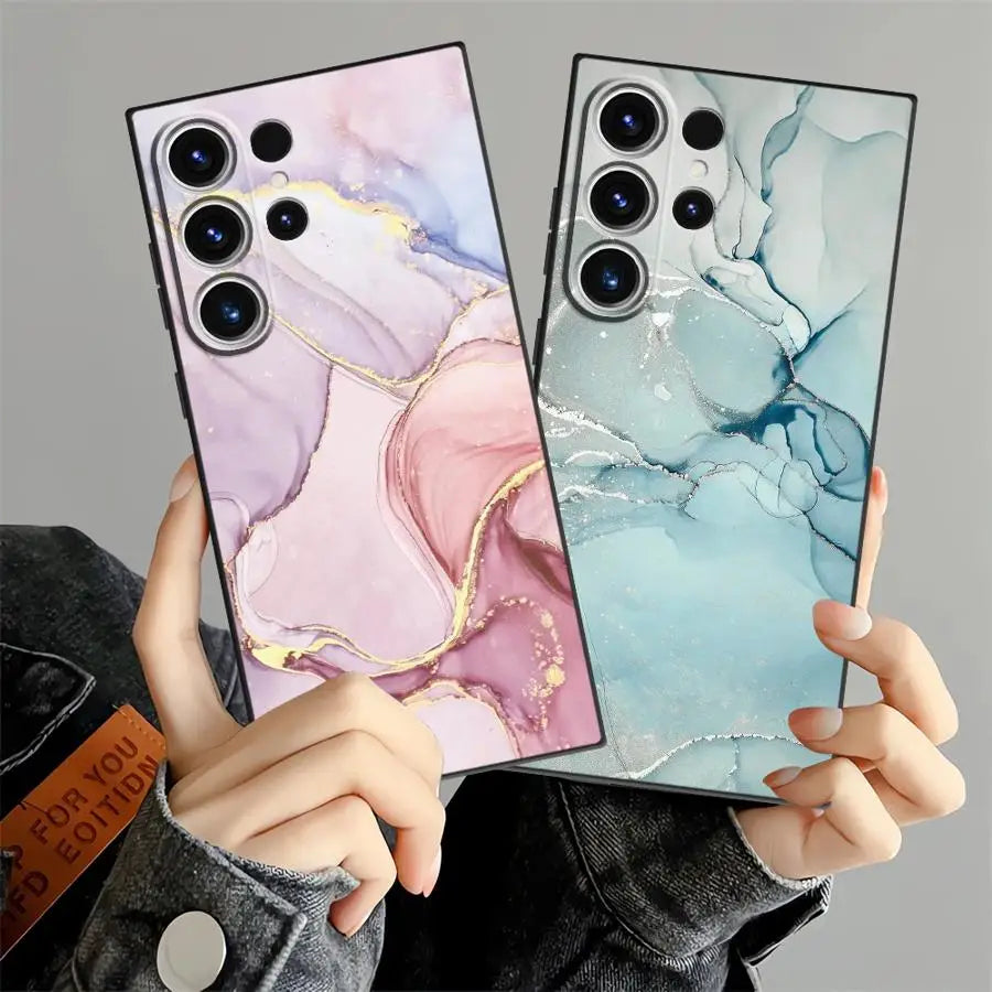 Pink And Green Marble Case for Samsung Galaxy S24 Plus Note 20 Ultra 8 9 10 S23 S20 S21 FE S26 S10 S9 S25 Ultra Funda Phone